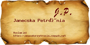 Janecska Petrónia névjegykártya
